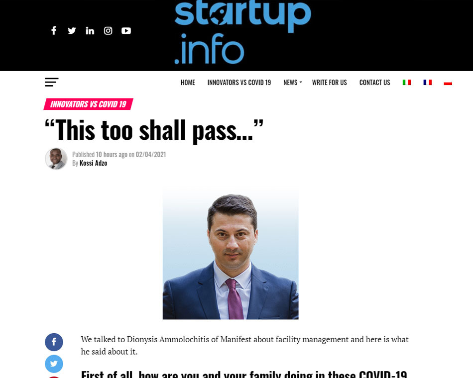 My Interview at startup.info: “This too shall pass…”